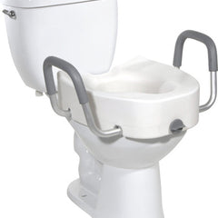 Raised Toilet Seat With Lock & Alum Removeable Arms   All Care Store