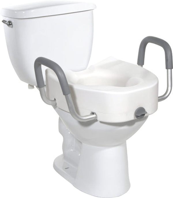 Raised Toilet Seat With Lock & Alum Removeable Arms   All Care Store