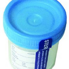 Specimen Container DuoClick 53 mm Opening 90 mL (3 oz.) Screw Cap Patient Information Sterile