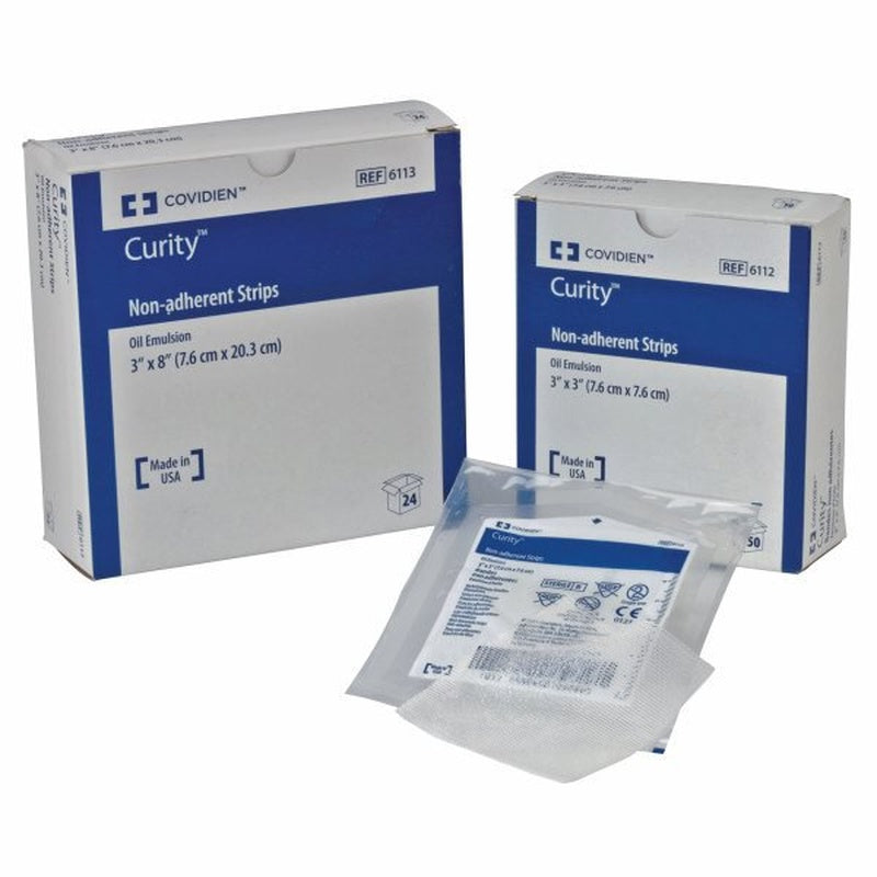 Oil Emulsion Impregnated Dressing Curity Rectangle 3 X 8 Inch Sterile