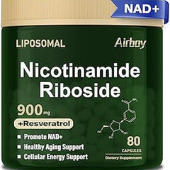 Airboy NAD Supplement, Liposomal NAD Nicotinamide Riboside Resveratrol 900mg, NMN Alternative, NAD Booster Support Anti-Aging, Energy, Focus - 80 Capsules