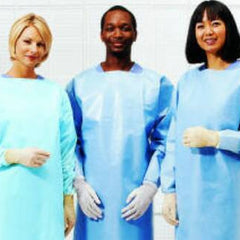 Protective Procedure Gown One Size Fits Most Blue NonSterile AAMI Level 4 Disposable