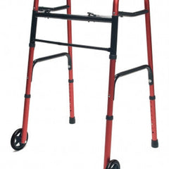 Walker  Adult W/5  Wheels Folding  Red  Case Of 2   All Care Store 