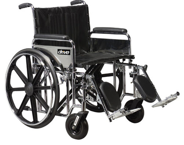 Drive Medical Bariatric 20 Wheelchair with Padded Armrests and Swing-away Footrests ,500 lbs Weight Capacity  ,10959A-SF