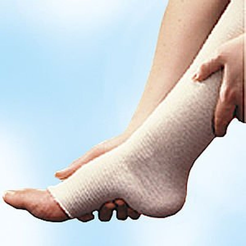 Elastic Tubular Support Bandage Tensoshape 14 4/5 X 16 2/5 Foot Below Knee Pull On Tan NonSterile Size D / E / Large Standard Compression