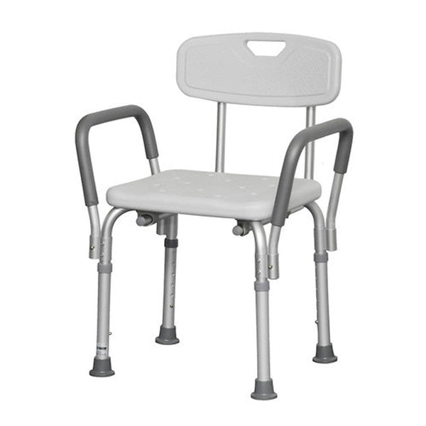 Bath Bench Adj Ht. W/back kd Remov. Padded Arms  (pmi)   All Care Store