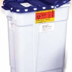 Pharmaceutical Waste Container Recykleen White Base 18 1/2 X 17 3/4 X 11 3/4 Inch Vertical Entry 9 Gallon