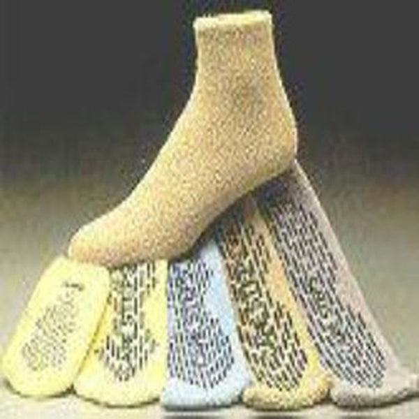 Slipper Socks Care Steps Unisex Adult Medium Single Tread Single Patient Use Blue