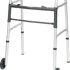 ProBasics Aluminum Two-Button Release Folding Walker Lightweight, Weight Support-300lbs, Wheel Size-5inch, WKAAW2B