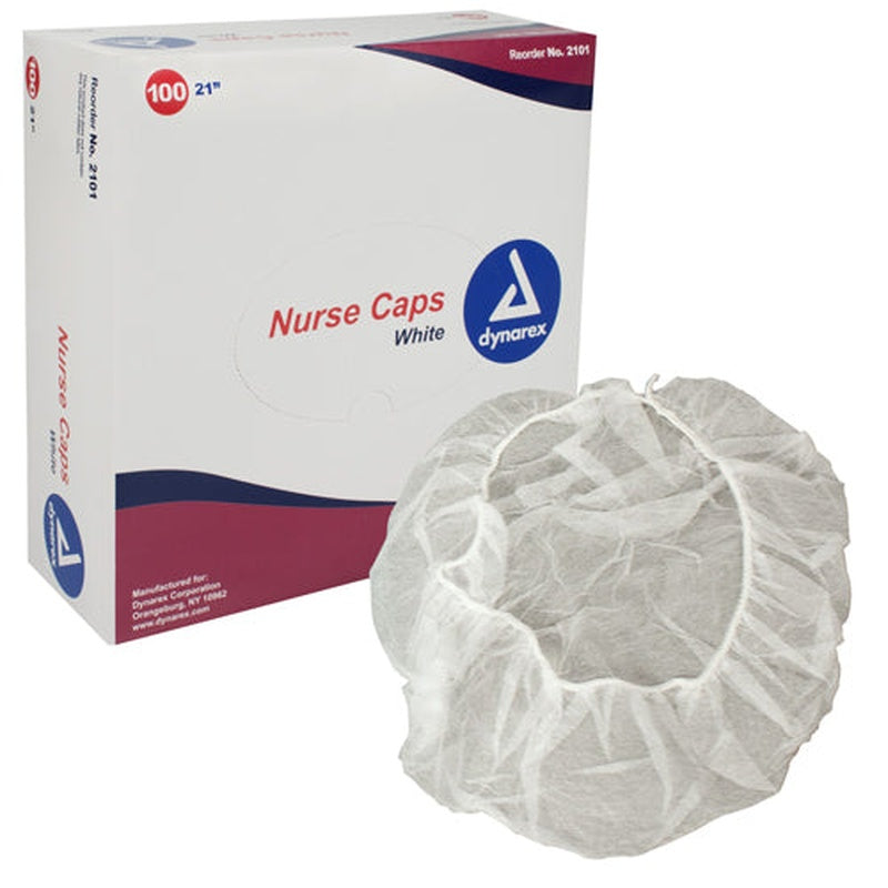 Surgical Caps White 21  Bx/100   All Care Store