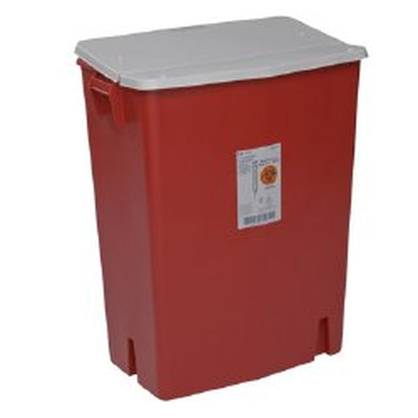 Sharps Container SharpSafety Red Base 27 1/2 H X 15 1/4 D X 21 1/4 W Inch Horizontal / Vertical Entry 30 Gallon