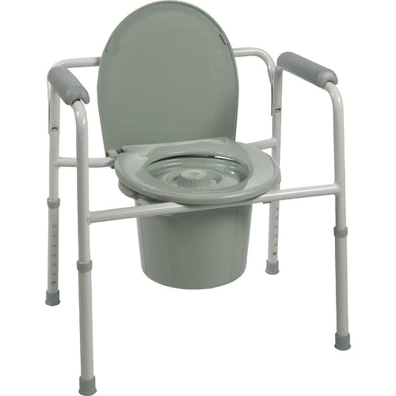 Commode  3-in-1  Non-folding  Steel  Plastic Armrests  4/cs