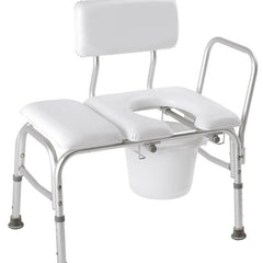 Carex Deluxe Padded Transfer Bench with Opening & Bucket