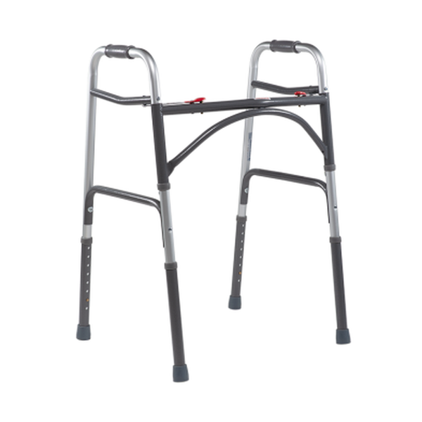 Dynarex Bariatric Dual Release Folding Walker Aluminum Lightweight, Weight Support-500lbs, 10165