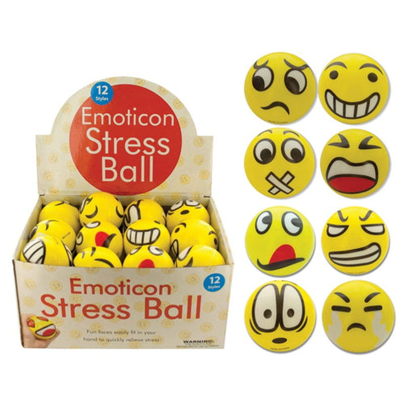 Emoticon Stress Ball Countertop Display  Bx/24   All Care Store