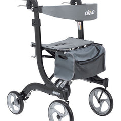 Nitro Aluminum Rollator  Black Tall Height W/10  Casters   All Care Store