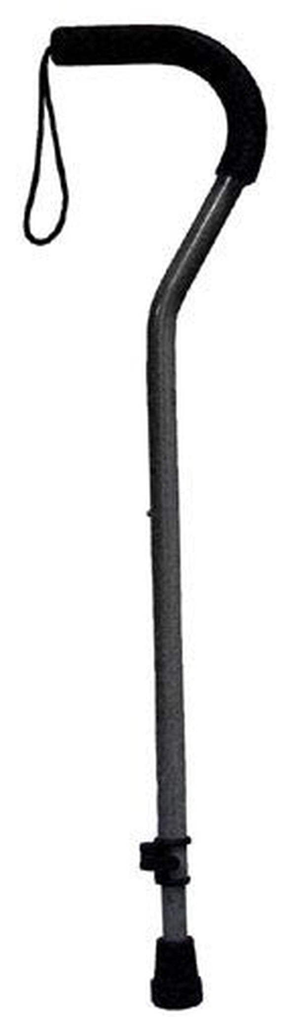 Cane  W/ Tab loc Silencer Offset Handle   Silver   All Care Store