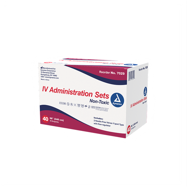 dynarex iv administration sets pack type 40 box per case