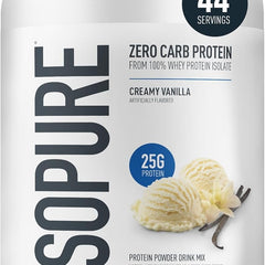 Isopure Zero Carb Whey Protein Powder, Creamy Vanilla, 3 lbs