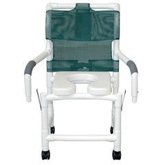 Shower Chair W/soft Seat Dlx Elongated  Dual Drop Arm