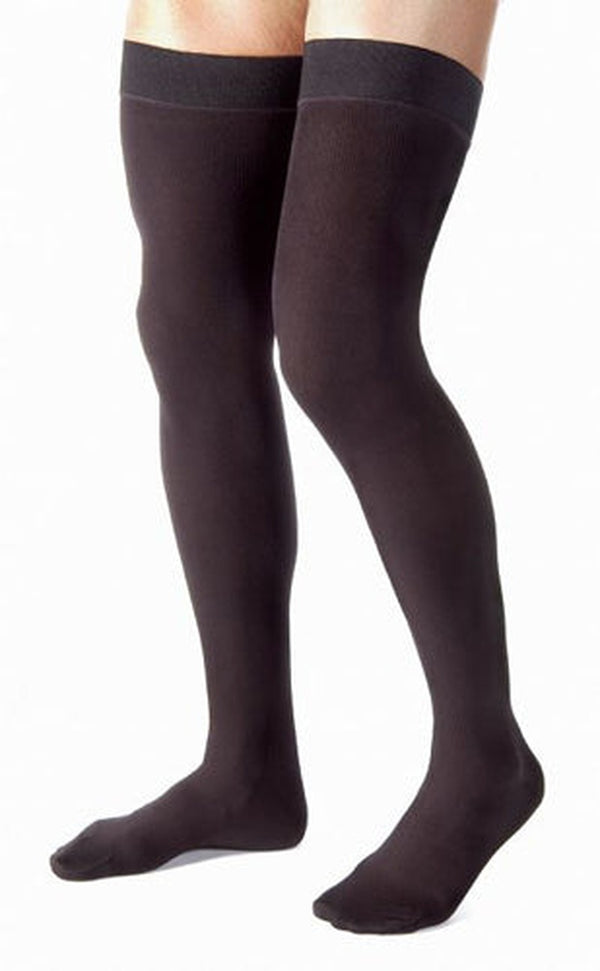Jobst For Men 15  20 Thigh Hi Ribbed Black Large   All Care Store 