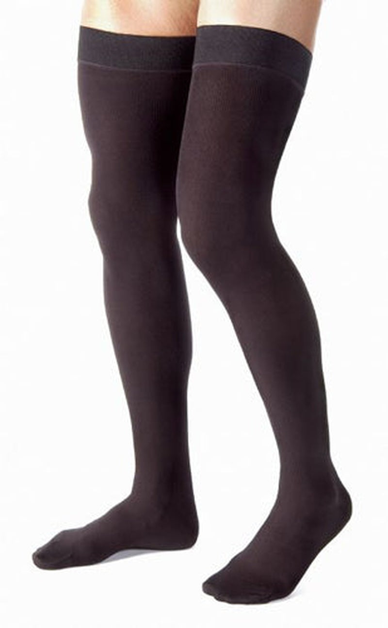 Jobst For Men 15  20 Thigh Hi Ribbed Black Large   All Care Store 