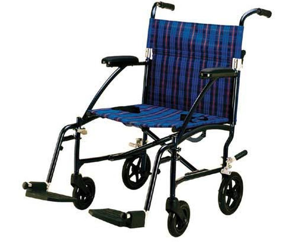 Drive Medical Fly-lite Wheelchair with Swing-away Footrests ,8 Casters In Rear. 6 Casters In Front Wheels ,300 lbs Weight Capacity  ,DFL19BL