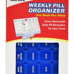Pill Organizer Weekly W/28 Com One Week Plus Today'  Blue   All Care Store