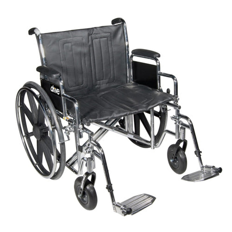 Wheelchair Std Dual-axle 24  W/rem Full Arms & Elev Legrest