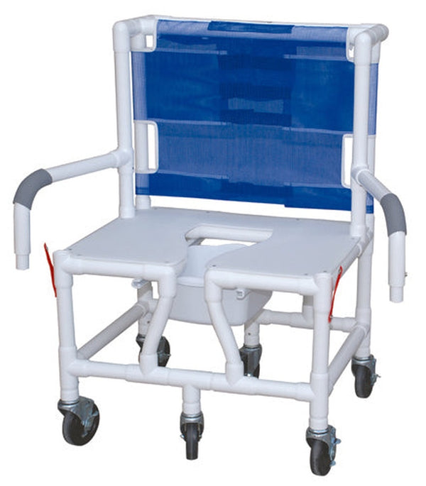 Shower/commode Chair Baria Pvc W/ Seat & Dual Drop-arms