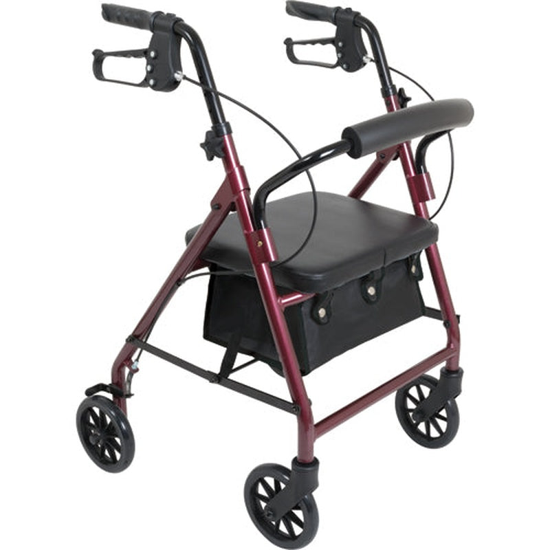Rollator Junior Aluminum 6 Wheels Burgundy   All Care Store