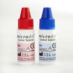 Blood Glucose Control Solution Microdot 4 mL Low / High Level