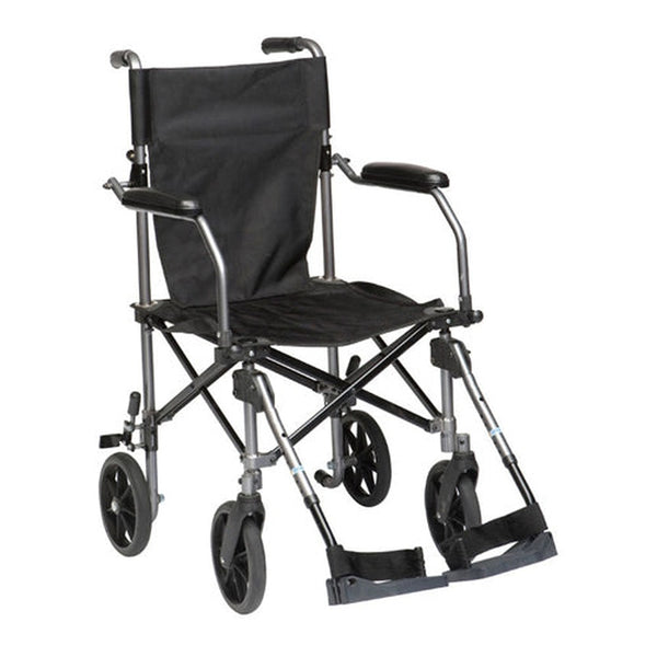 Drive Medical Travelite Wheelchair with flip up desk arms ,8" solid tires Wheels ,250 lbs Weight Capacity  ,TC005