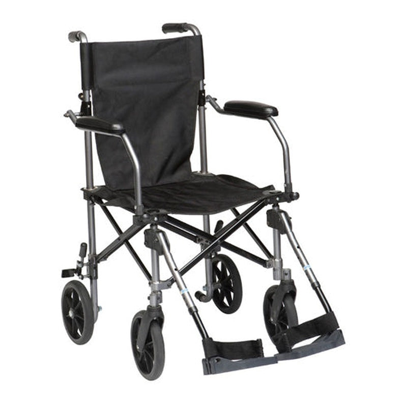 Drive Medical Travelite Wheelchair with flip up desk arms ,8" solid tires Wheels ,250 lbs Weight Capacity  ,TC005