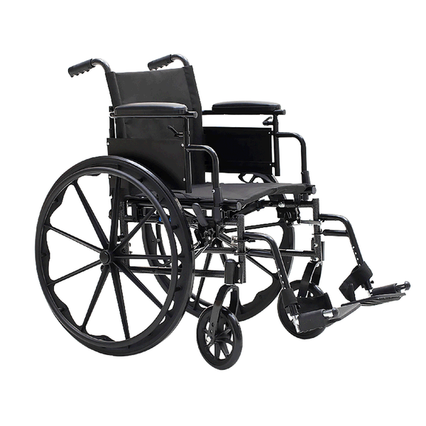 Dynarex DynaRide S4 X-Lite Wheelchair with Detachable desk-length and Elevating Leg rest ,8" Front 24" Back Wheels ,300lbs Weight Capacity ,18" x 16" ,10274