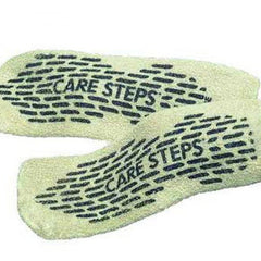 Slipper Socks Care Steps Unisex Adult 2X Large Single Tread Single Patient Use Moss Green