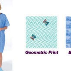 Tie back Adult Gown Blue Marble Print   All Care Store