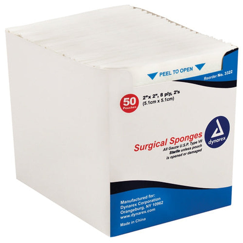 Gauze Sponges Sterile  2's 4 X 4  12ply (25 2's Per Tray)   All Care Store