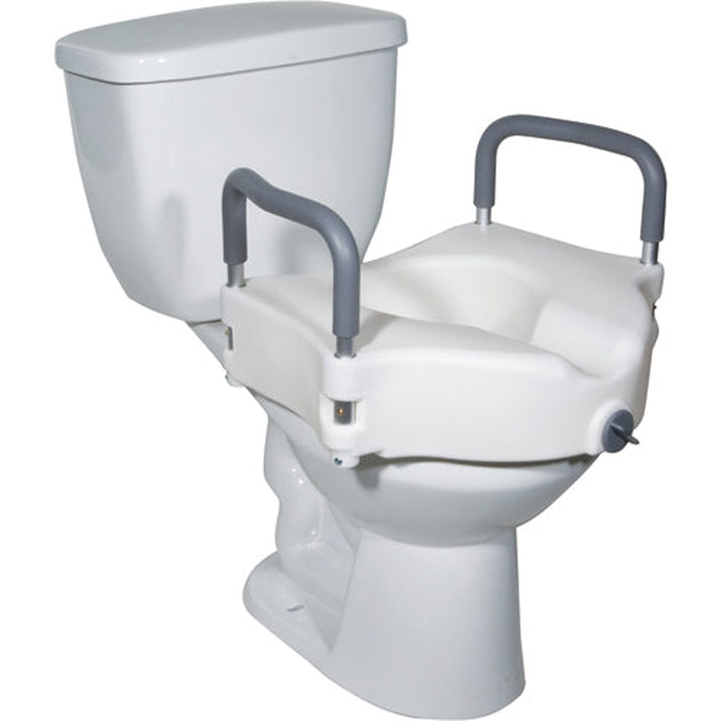 Raised Toilet Seat W/ Lock & Padded Removable Arms Retail   All Care Store