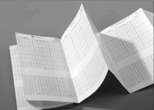 Recording Chart Paper Vital Signs Z Fold Red Grid