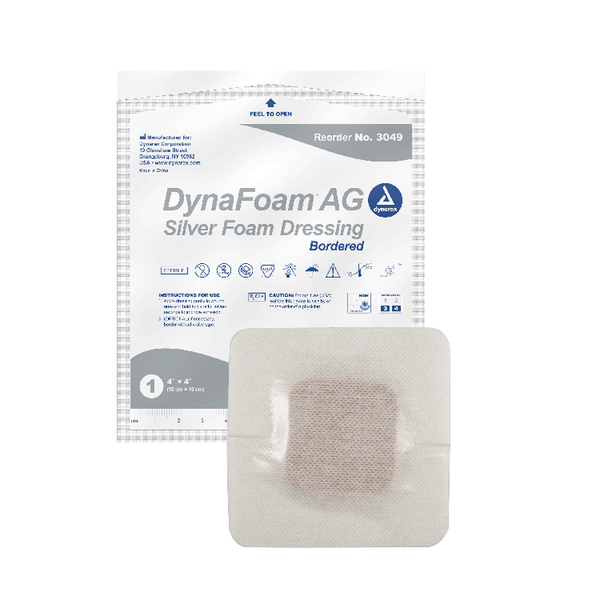 dynarex dynafoam ag bordered foam dressing