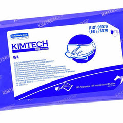Kimtech W4 Surface Disinfectant Cleaner Premoistened Cleanroom Manual Pull Wipe 40 Count Soft Pack Alcohol Scent NonSterile