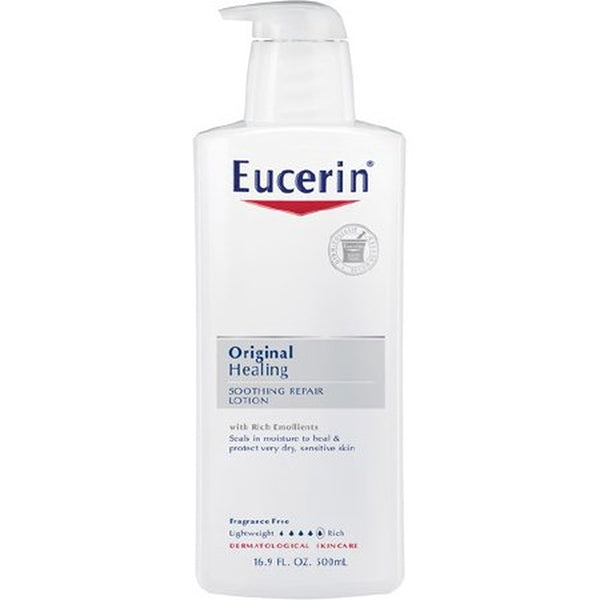 Hand and Body Moisturizer Eucerin Original 16 oz. Pump Bottle Unscented Lotion