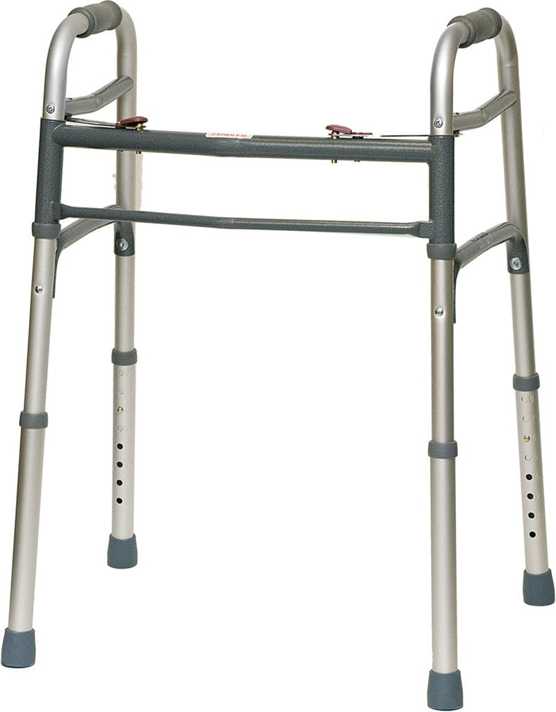 ProBasics Two-Button Release Folding Walker Aluminum Lightweight, Weight Support-300lbs, Weight-6.6lbs, Width-17inch, WKAAN2B