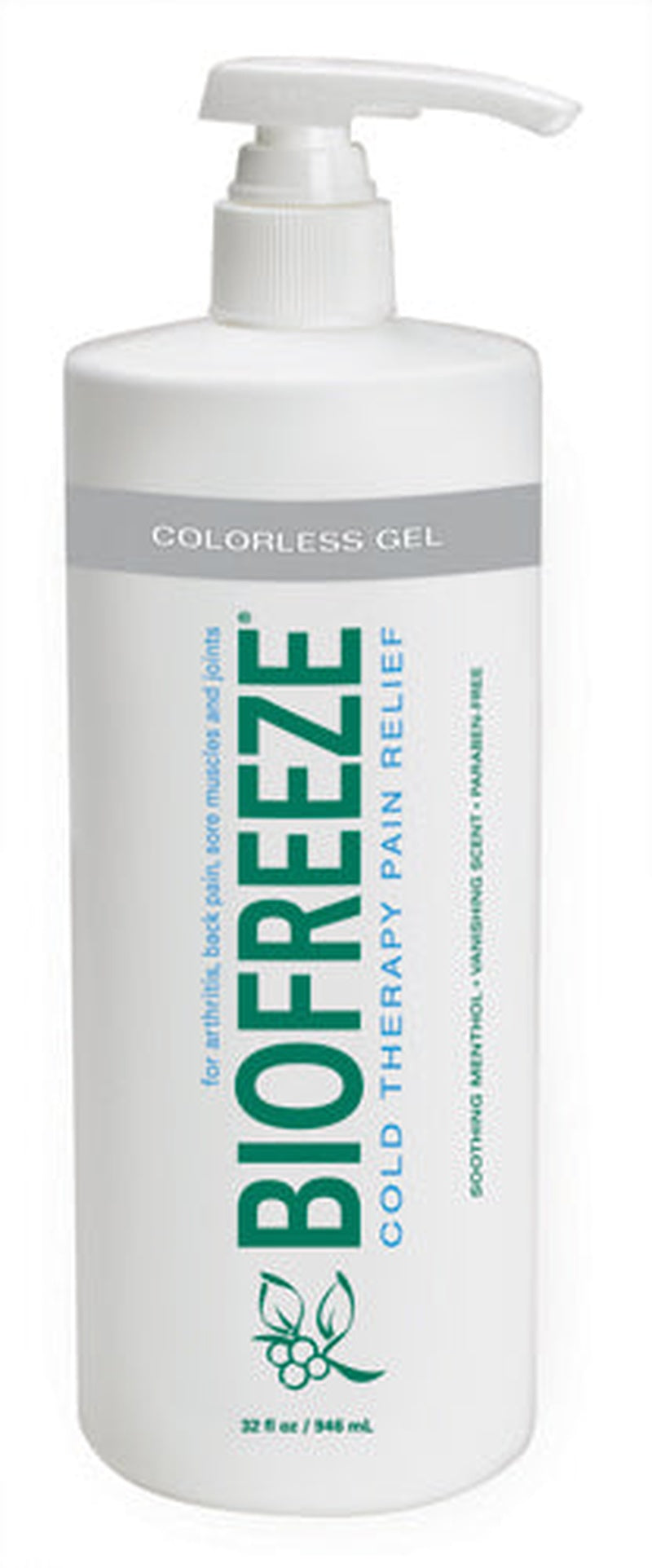 Biofreeze   32oz Gel Pump Dye free Prof Version   All Care Store