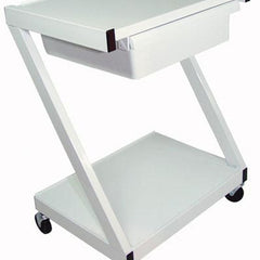 Z-cart Steel 2-shelf W/drawer White