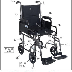 Drive Medical Seat Upholstery Only For Drive Transport Chair 18 X16  Black ( only  seat / chair not included)