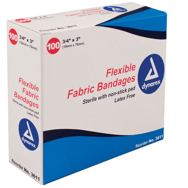 Flexible Fabric Bandages 3/4 X3  Sterile Bx/100   All Care Store