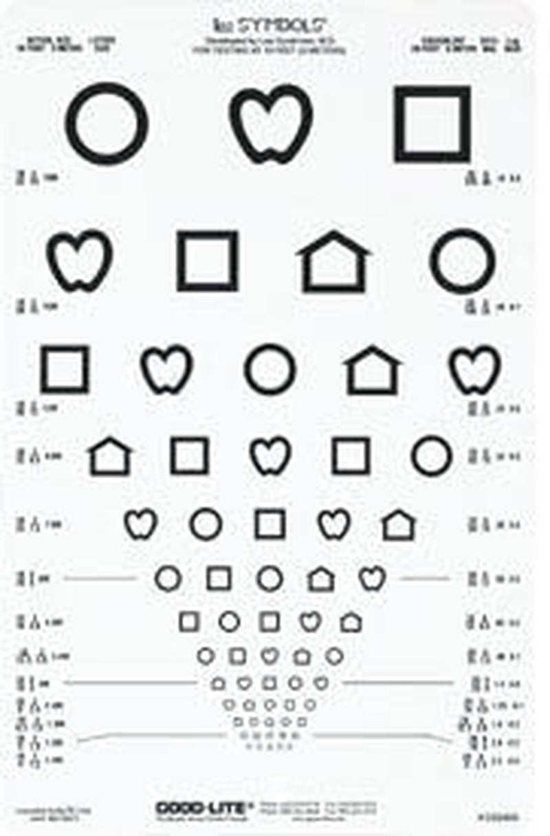 Eye Chart Lea Symbols 10 Foot Distance Acuity Test