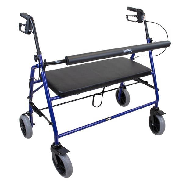 Dynarex Bariatric HD Foldable , Weight Capacity 700lbs Steel Frame Senior or Elderly Blue Bari+Max Rollator, 10217
